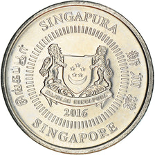 Coin, Singapore, 10 Cents, 2016, MS(63), Copper-nickel
