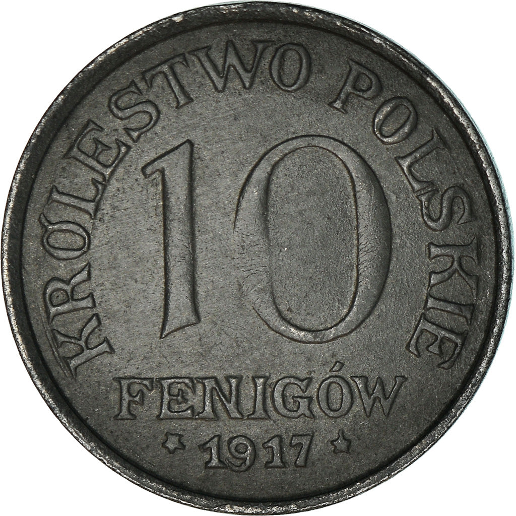 Monnaie, Pologne, 10 Fenigow, 1917, Stuttgart, Germany, TTB+, Iron, KM:6