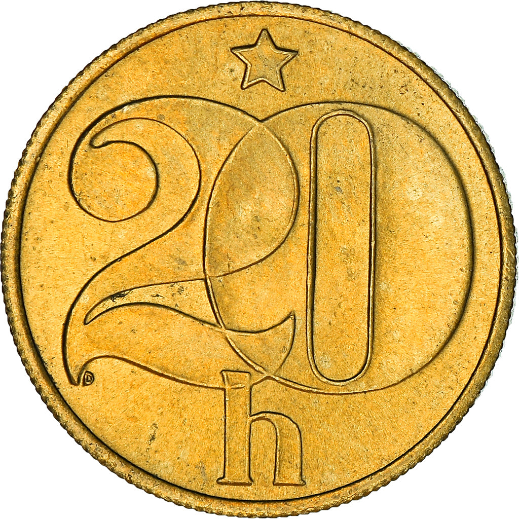 Coin, Czechoslovakia, 20 Haleru, 1987, MS(60-62), Nickel-brass, KM:74