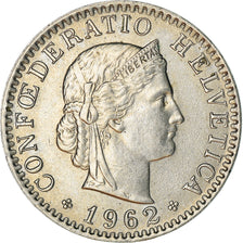 Coin, Switzerland, 20 Rappen, 1962, Bern, AU(55-58), Copper-nickel, KM:29a