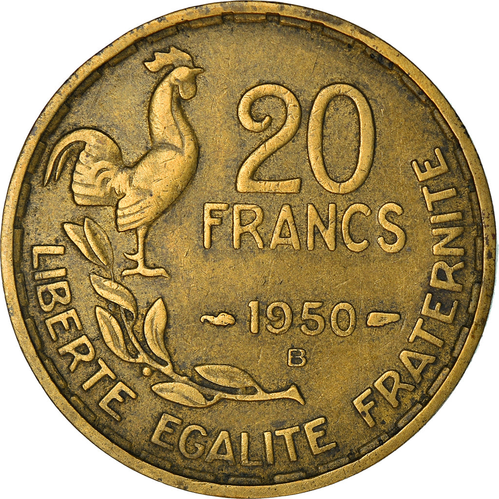Monnaie, France, Guiraud, 20 Francs, 1950, Beaumont - Le Roger, TB+