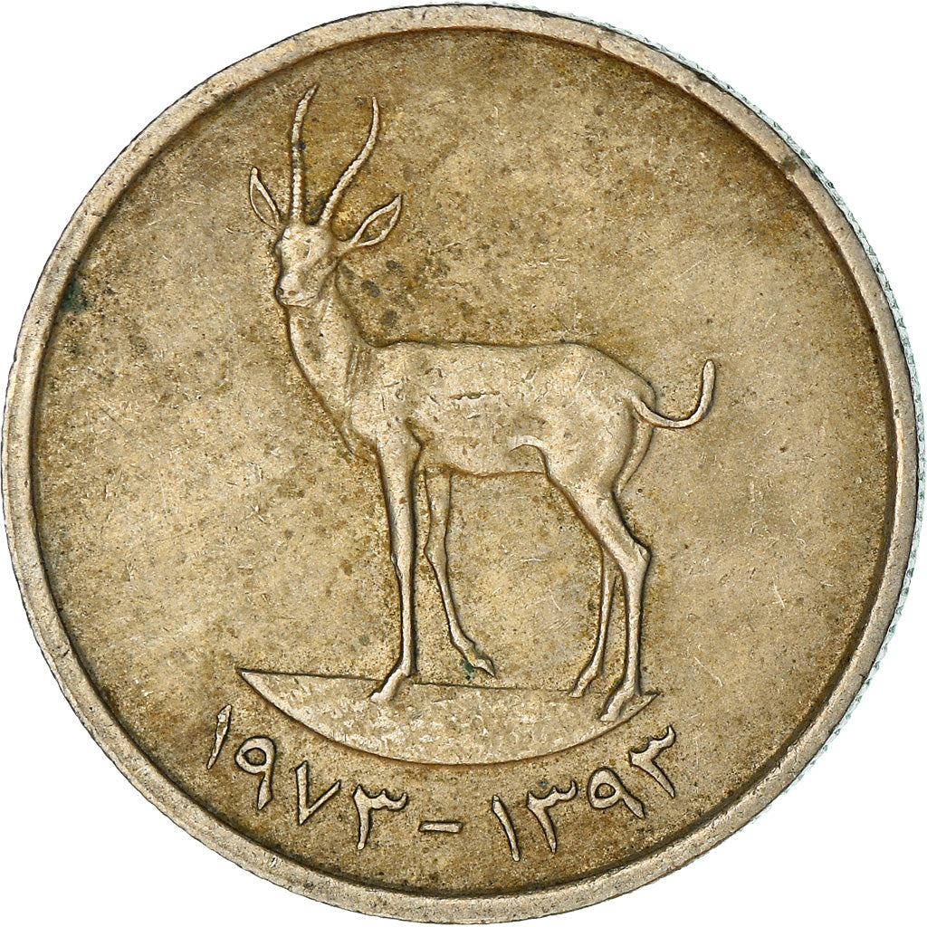 Moneta, Emirati Arabi Uniti, 25 Fils, 1973, British Royal Mint, BB, Rame-nichel