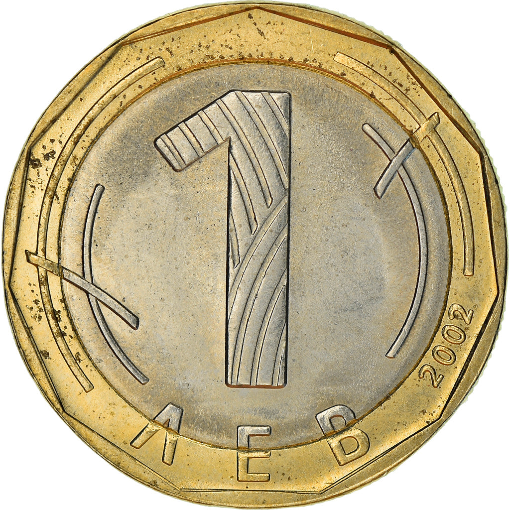 Moneta, Bulgaria, Lev, 2002, Sofia, MS(63), Bimetaliczny, KM:254