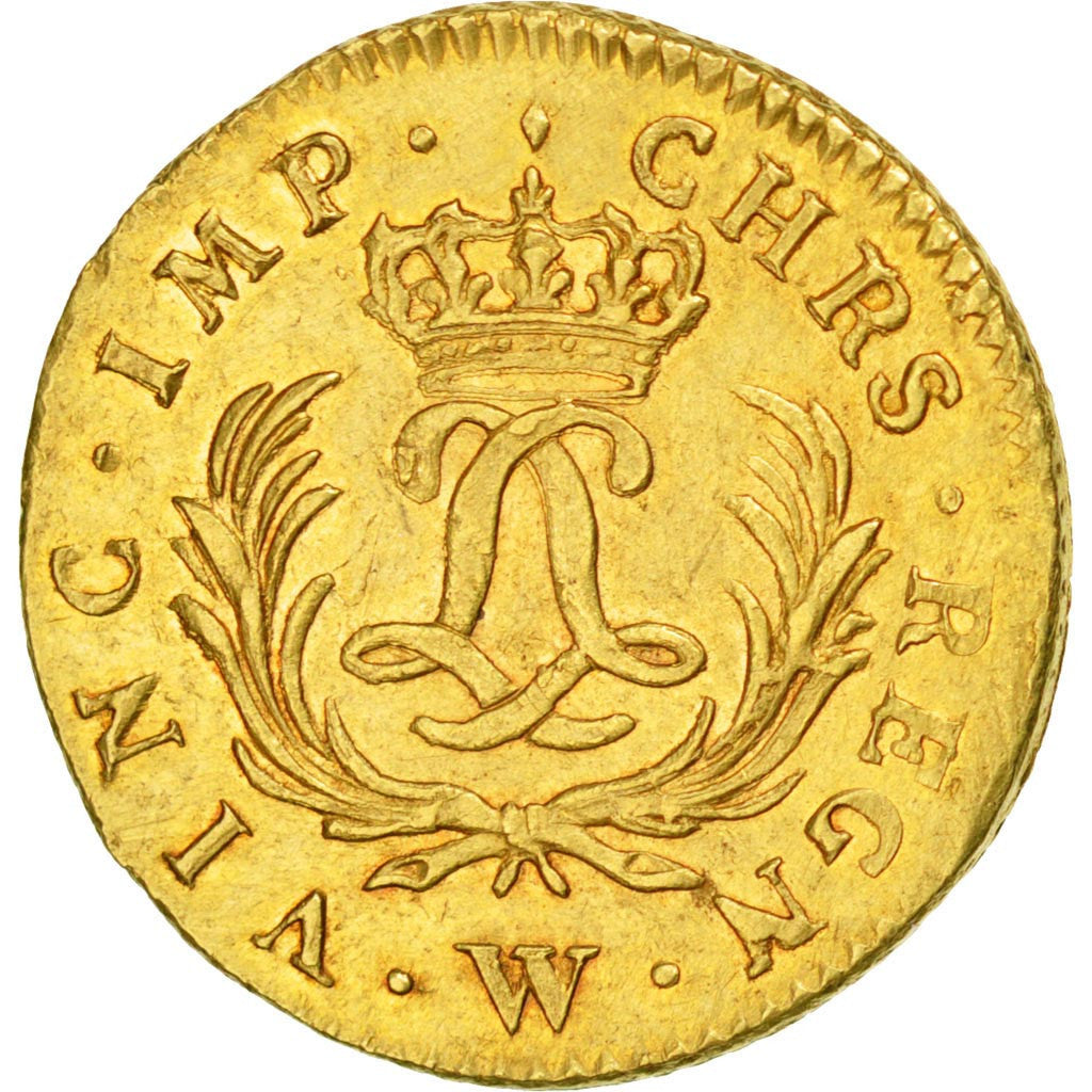 Munten, Frankrijk, Louis XV, Louis d'or Mirliton, grandes palmes, Louis d'Or