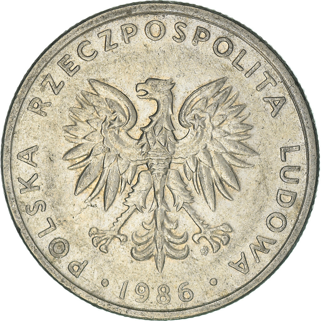Moneda, Polonia, 20 Zlotych, 1986, Warsaw, MBC, Cobre - níquel, KM:153.1