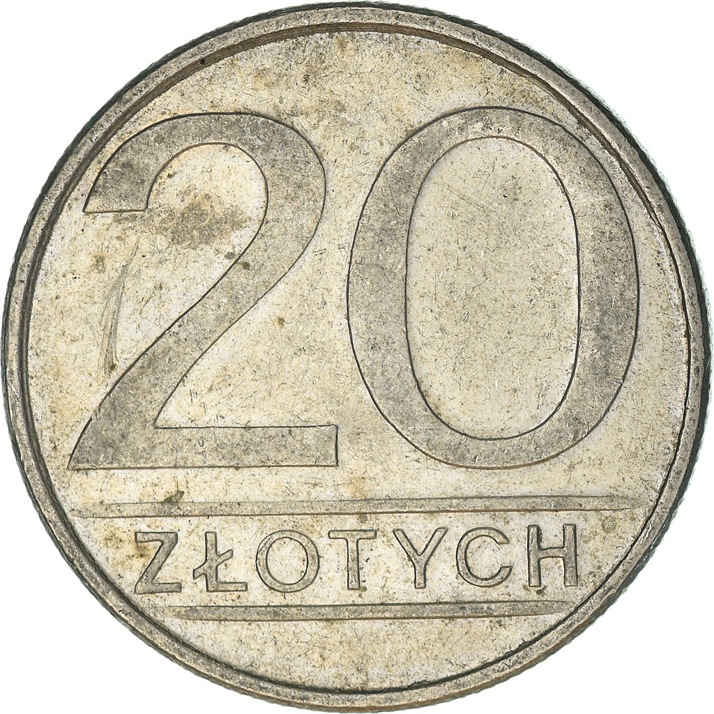 Moneda, Polonia, 20 Zlotych, 1986, Warsaw, MBC, Cobre - níquel, KM:153.1