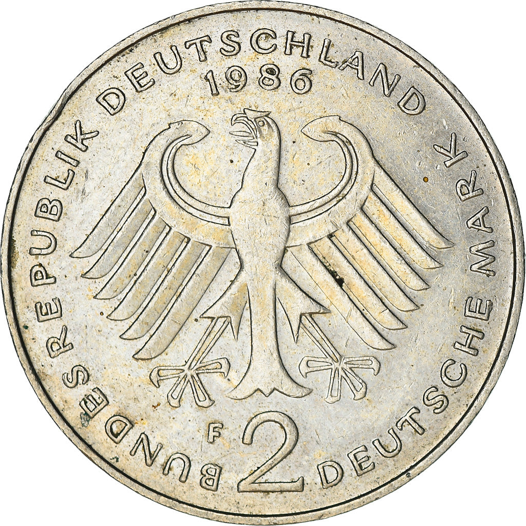 Coin, GERMANY - FEDERAL REPUBLIC, 2 Mark, 1986, Stuttgart, VF(30-35)