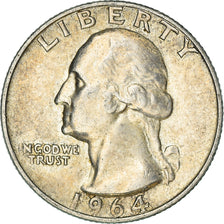 Coin, United States, Washington Quarter, Quarter, 1964, U.S. Mint, Philadelphia