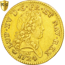 FRANCE, 2 Louis D'or Mirliton, 1724, Paris, Gold, PCGS XF45, KM #471