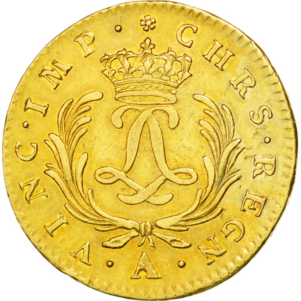 FRANCE, 2 Louis D'or Mirliton, 1724, Paris, Gold, PCGS XF45, KM #471