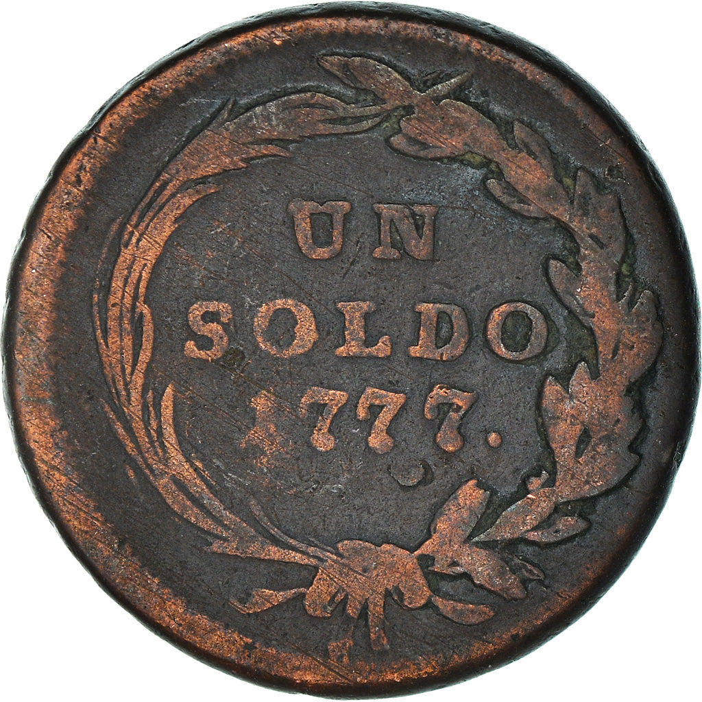 Moneta, STATI ITALIANI, MILAN, Maria Theresa, Soldo, 1777, Schmollnitz, B+