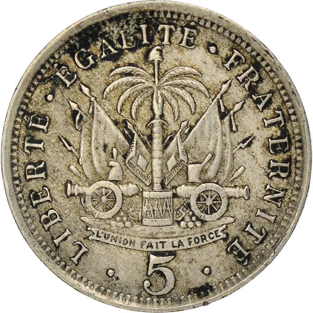 Moneta, Haiti, 5 Centimes, 1905, BB, Rame-nichel, KM:53