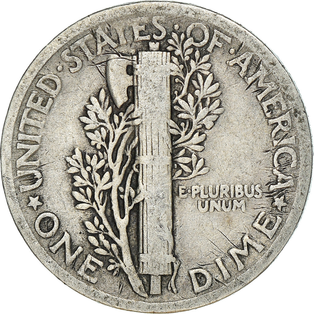 Moneta, USA, Mercury Dime, Dime, 1924, U.S. Mint, Philadelphia, VF(30-35)