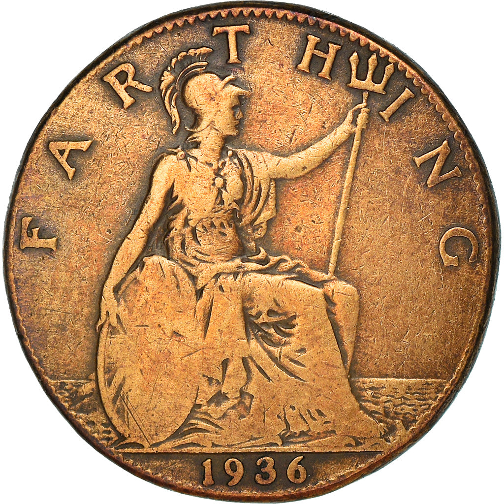 Coin, Great Britain, George V, Farthing, 1936, VF(20-25), Bronze, KM:825