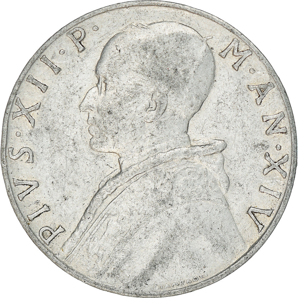 Moneta, CITTÀ DEL VATICANO, Pius XII, 10 Lire, 1952, Roma, MB+, Alluminio