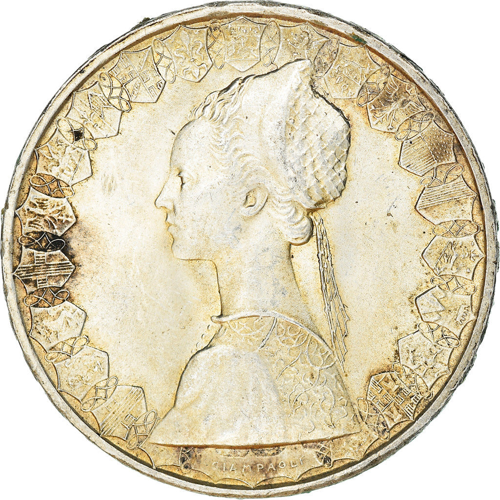 Coin, Italy, 500 Lire, 1966, Rome, AU(55-58), Silver, KM:98