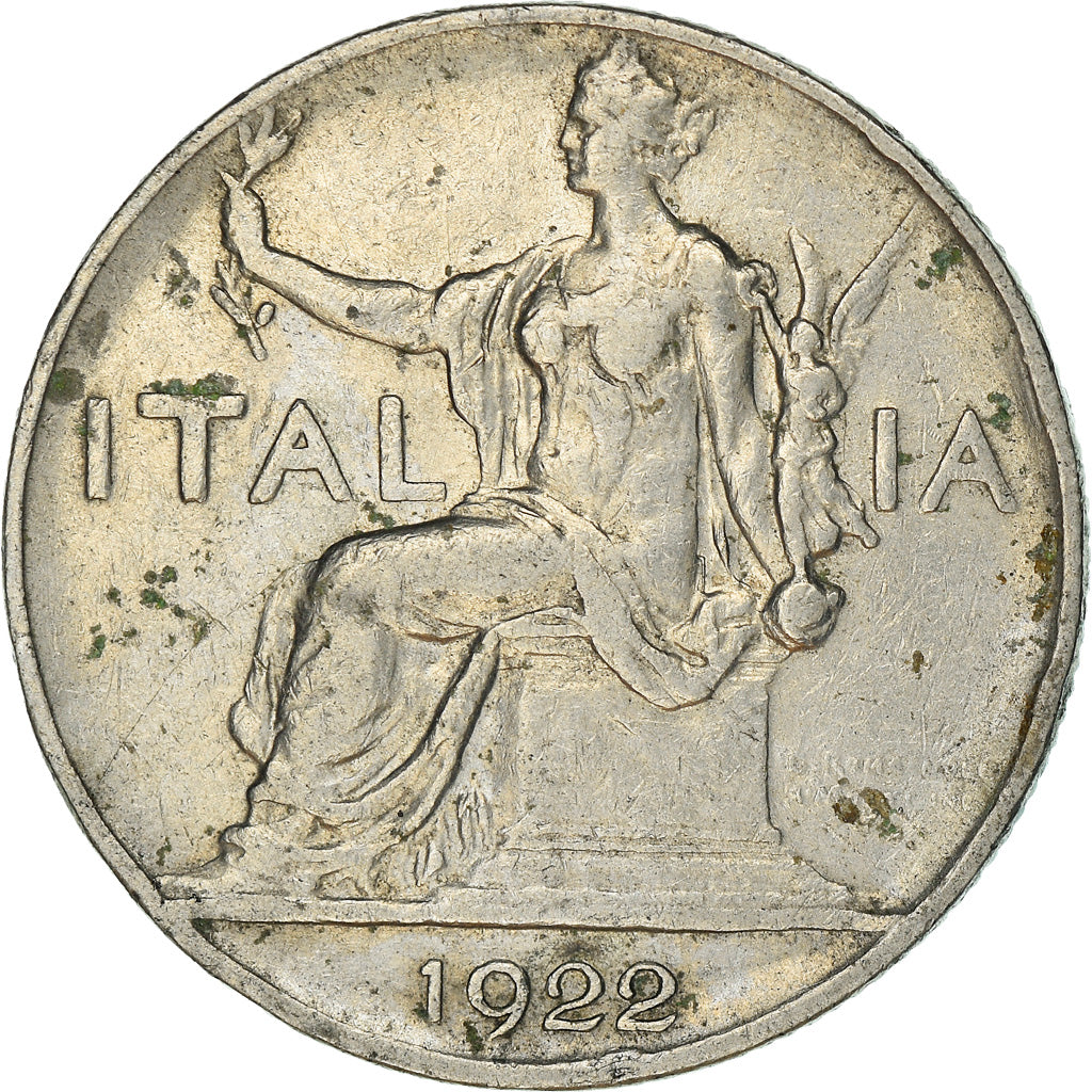 Moneda, Italia, Vittorio Emanuele III, Lira, 1922, Rome, MBC, Níquel, KM:62
