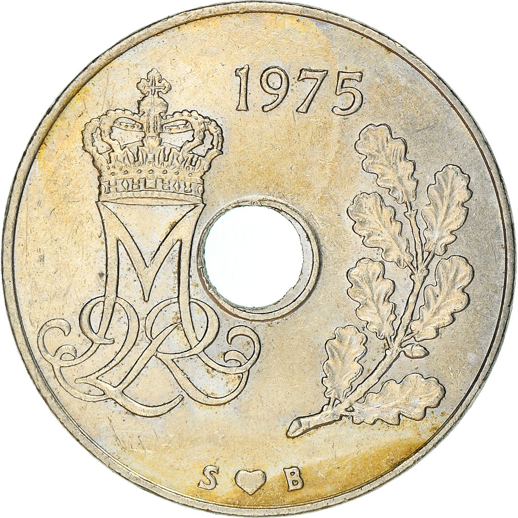 Monnaie, Danemark, Margrethe II, 25 Öre, 1975, Copenhagen, TB, Copper-nickel