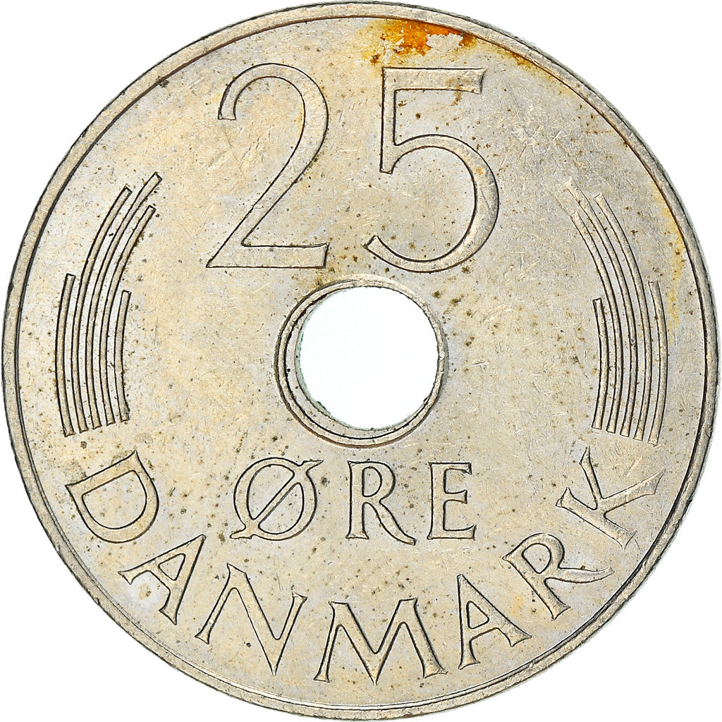 Monnaie, Danemark, Margrethe II, 25 Öre, 1975, Copenhagen, TB, Copper-nickel