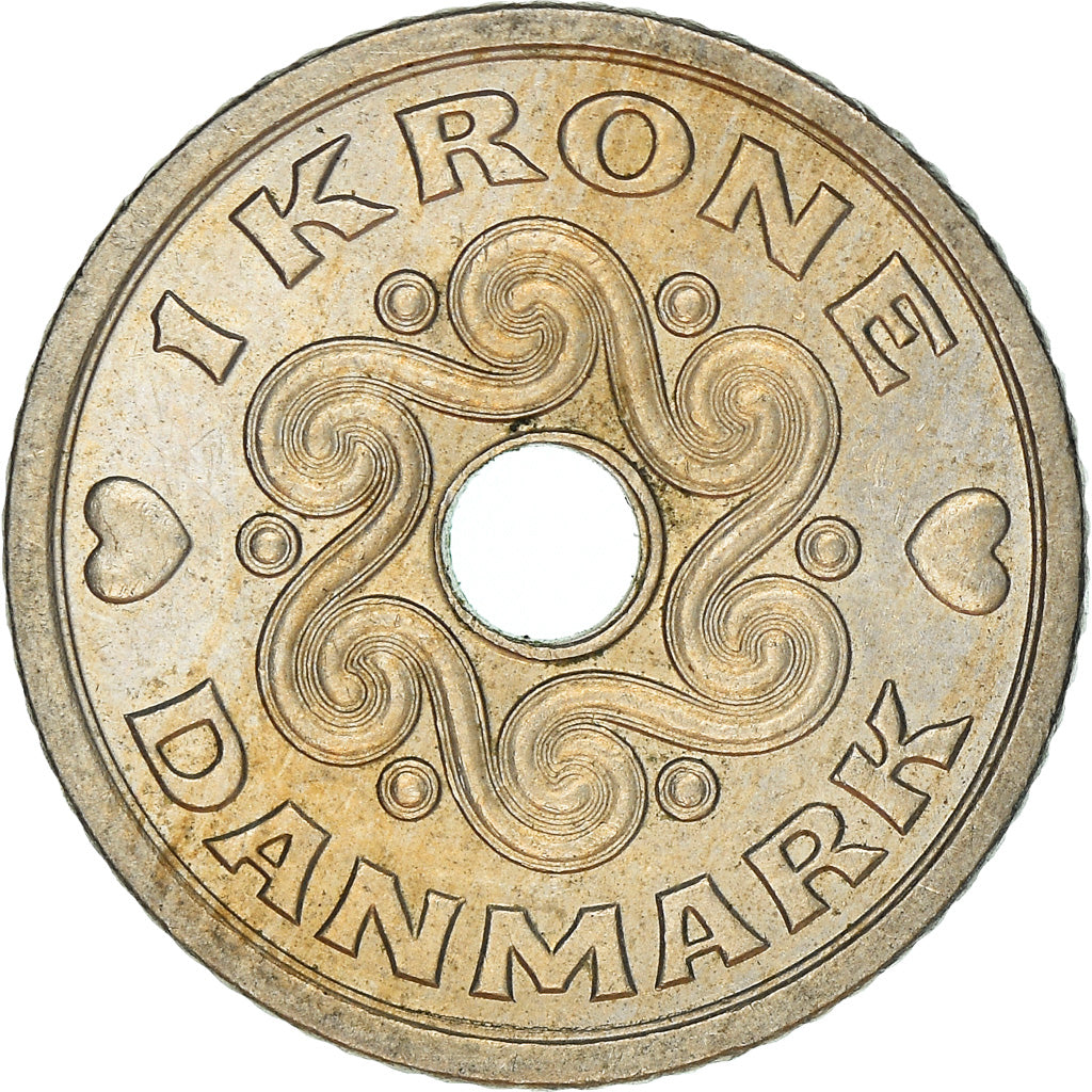 Moeda, Dinamarca, Margrethe II, Krone, 1992, Copenhagen, AU(50-53)