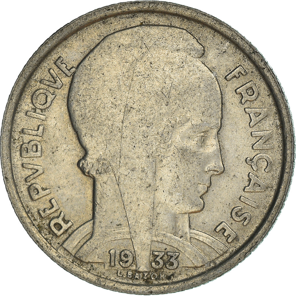Coin, France, Bazor, 5 Francs, 1933, Paris, EF(40-45), Nickel, KM:887, Le