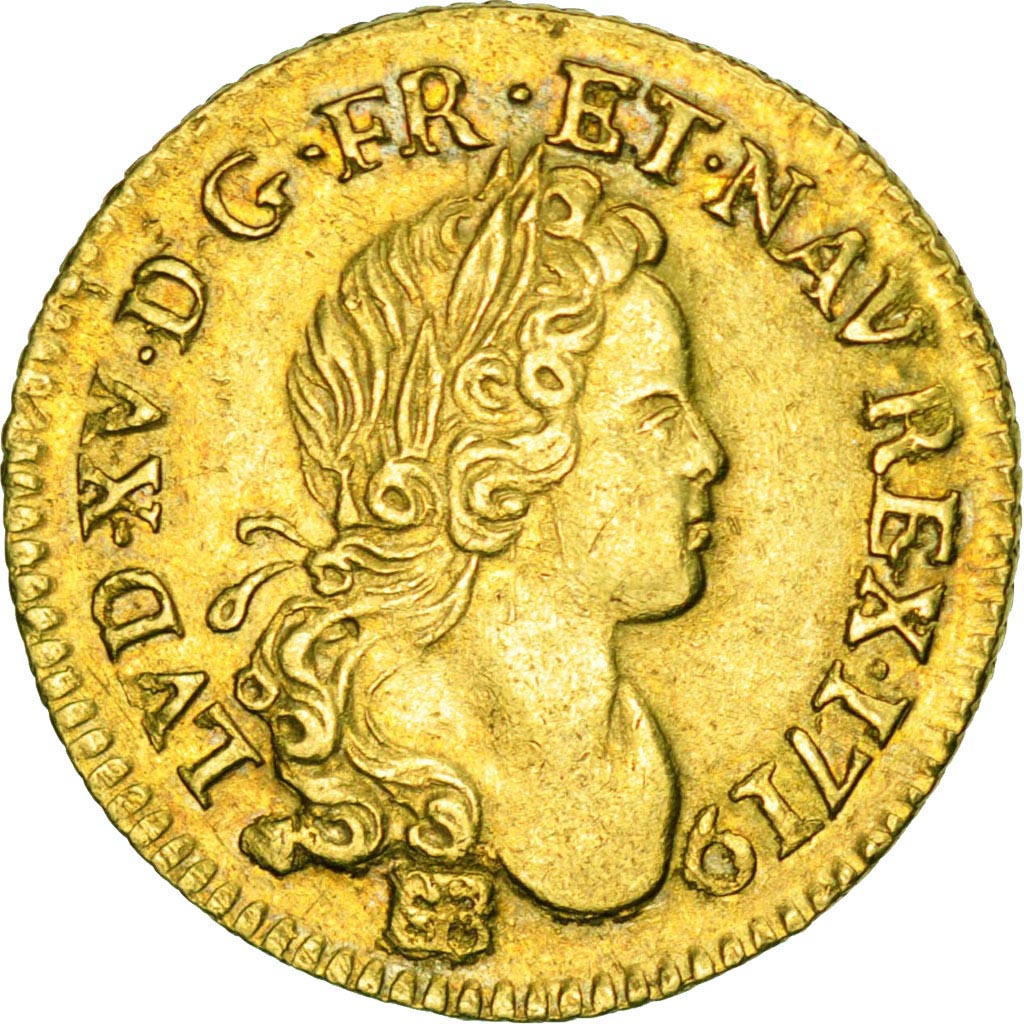 FRANCE, ½ Louis d'or à la croix du Saint-Esprit, 1/2 Louis D'or, 1719, ...