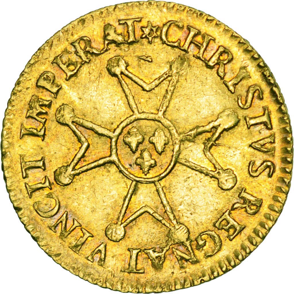 FRANCE, ½ Louis d'or à la croix du Saint-Esprit, 1/2 Louis D'or, 1719, ...