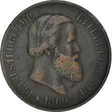 Monnaie, Brésil, Pedro II, 20 Reis, 1869, TB+, Bronze, KM:474