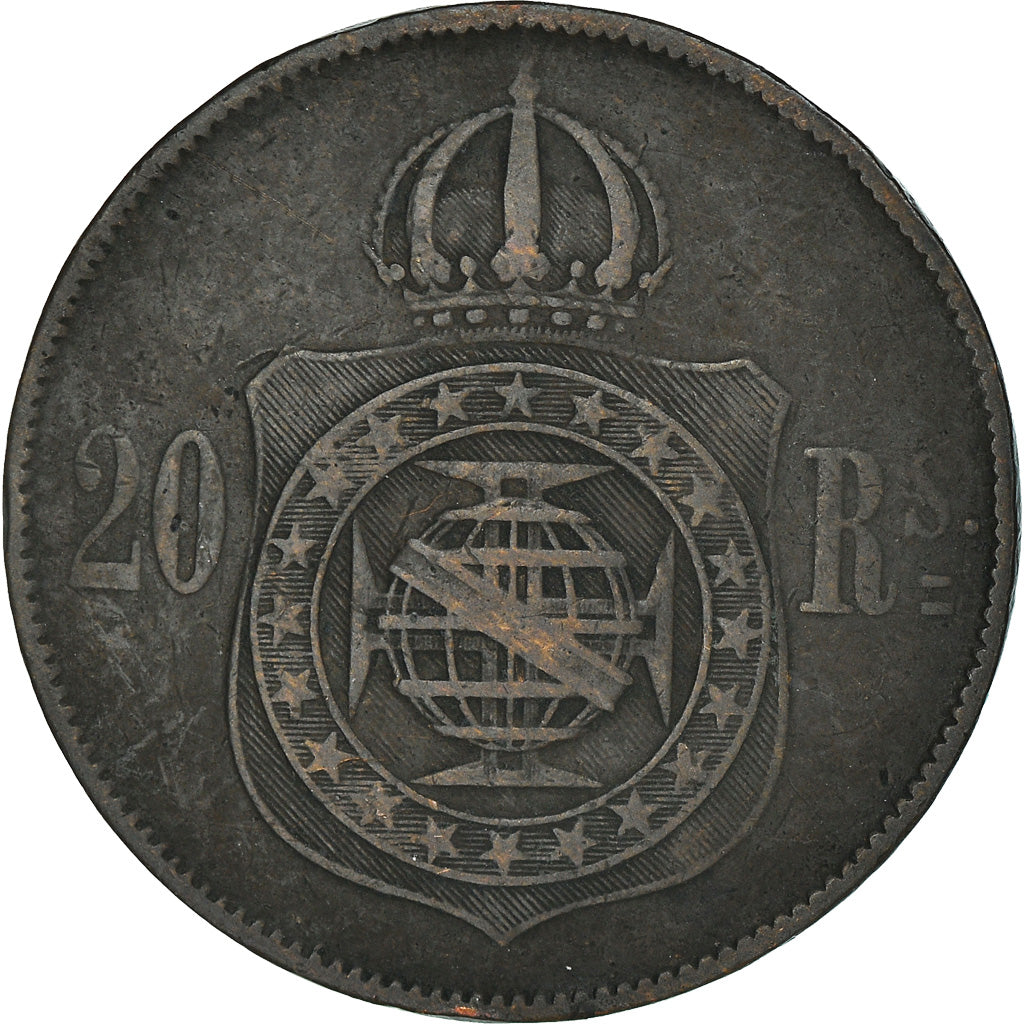Monnaie, Brésil, Pedro II, 20 Reis, 1869, TB+, Bronze, KM:474