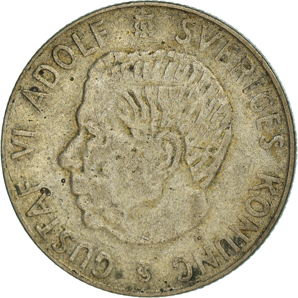 Coin, Sweden, Gustaf VI, Krona, 1958, EF(40-45), Silver, KM:826