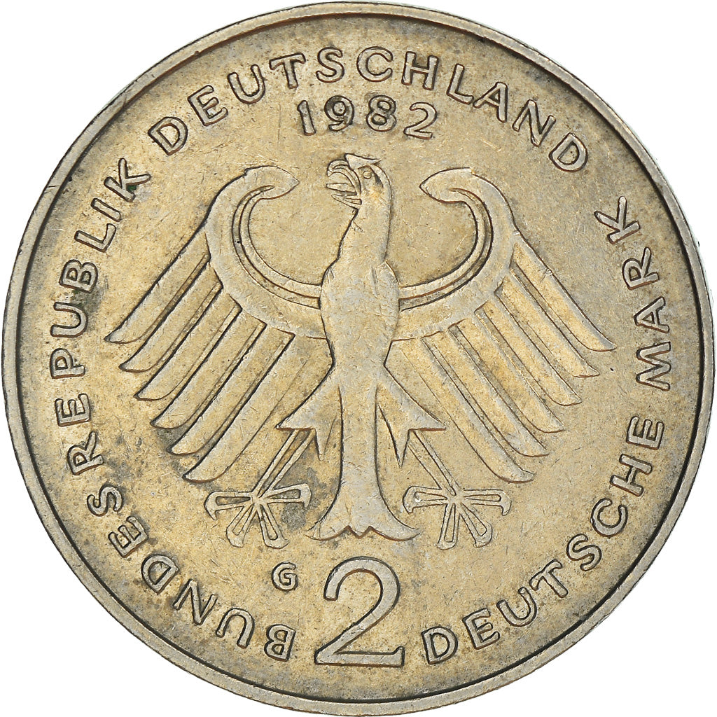 Coin, GERMANY - FEDERAL REPUBLIC, 2 Mark, 1982, Karlsruhe, EF(40-45)