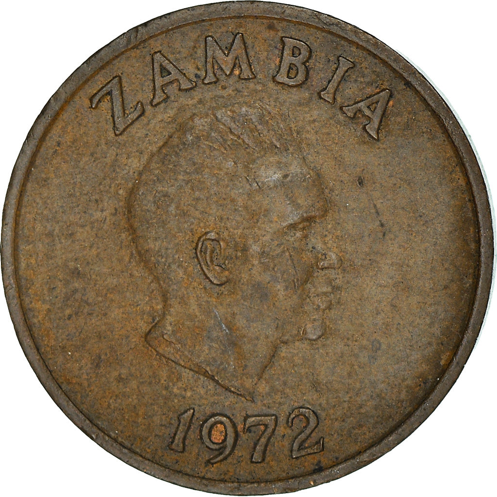 Coin, Zambia, Ngwee, 1972, British Royal Mint, EF(40-45), Bronze, KM:9