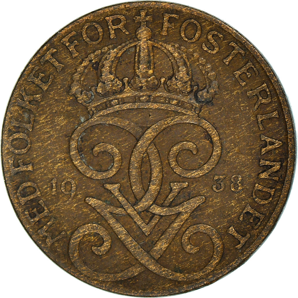 Coin, Sweden, Gustaf V, Ore, 1938, EF(40-45), Bronze, KM:777.2