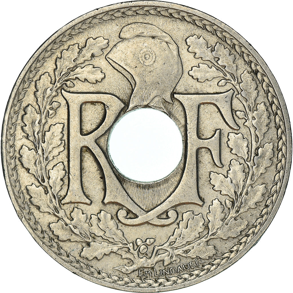 Moneda, Francia, Lindauer, 25 Centimes, 1915, MBC+, Níquel, KM:867, Gadoury:379