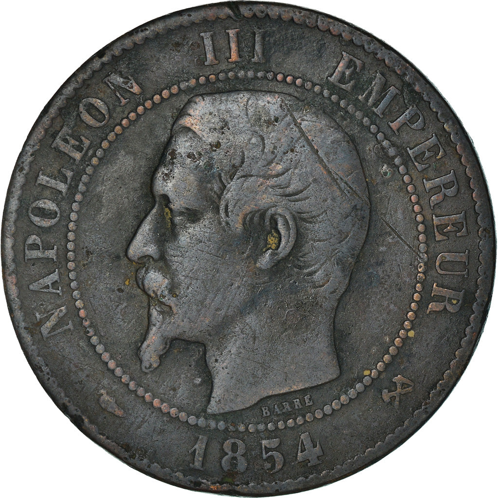 Monnaie, France, Napoleon III, Napoléon III, 10 Centimes, 1854, Rouen, B+