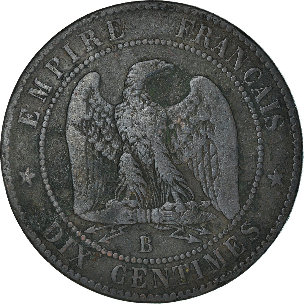 Monnaie, France, Napoleon III, Napoléon III, 10 Centimes, 1854, Rouen, B+