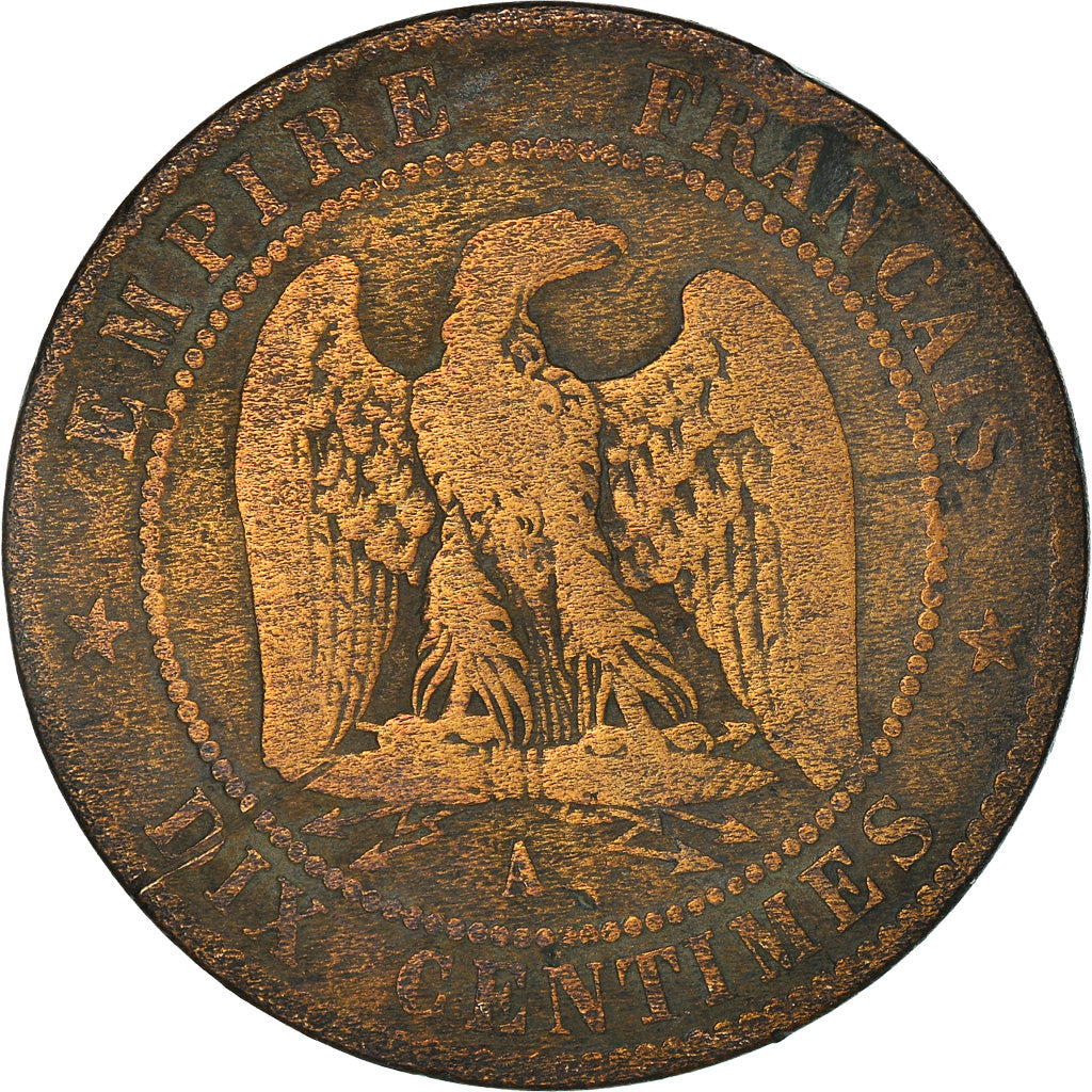 Moneda, Francia, Napoleon III, Napoléon III, 10 Centimes, 1854, Paris, BC