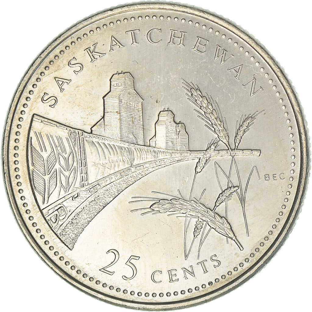 Coin, Canada, Elizabeth II, Saskatchewan, 25 Cents, 1992, Royal Canadian Mint