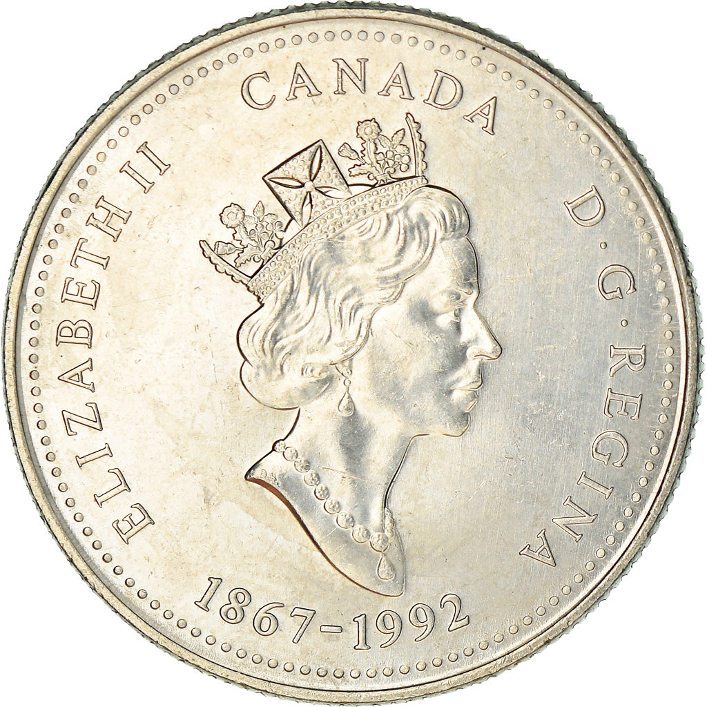 Coin, Canada, Elizabeth II, British Columbia, 25 Cents, 1992, Royal Canadian