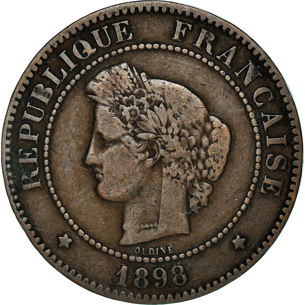 Coin, France, Cérès, 5 Centimes, 1898, Paris, EF(40-45), Bronze, KM:821.1
