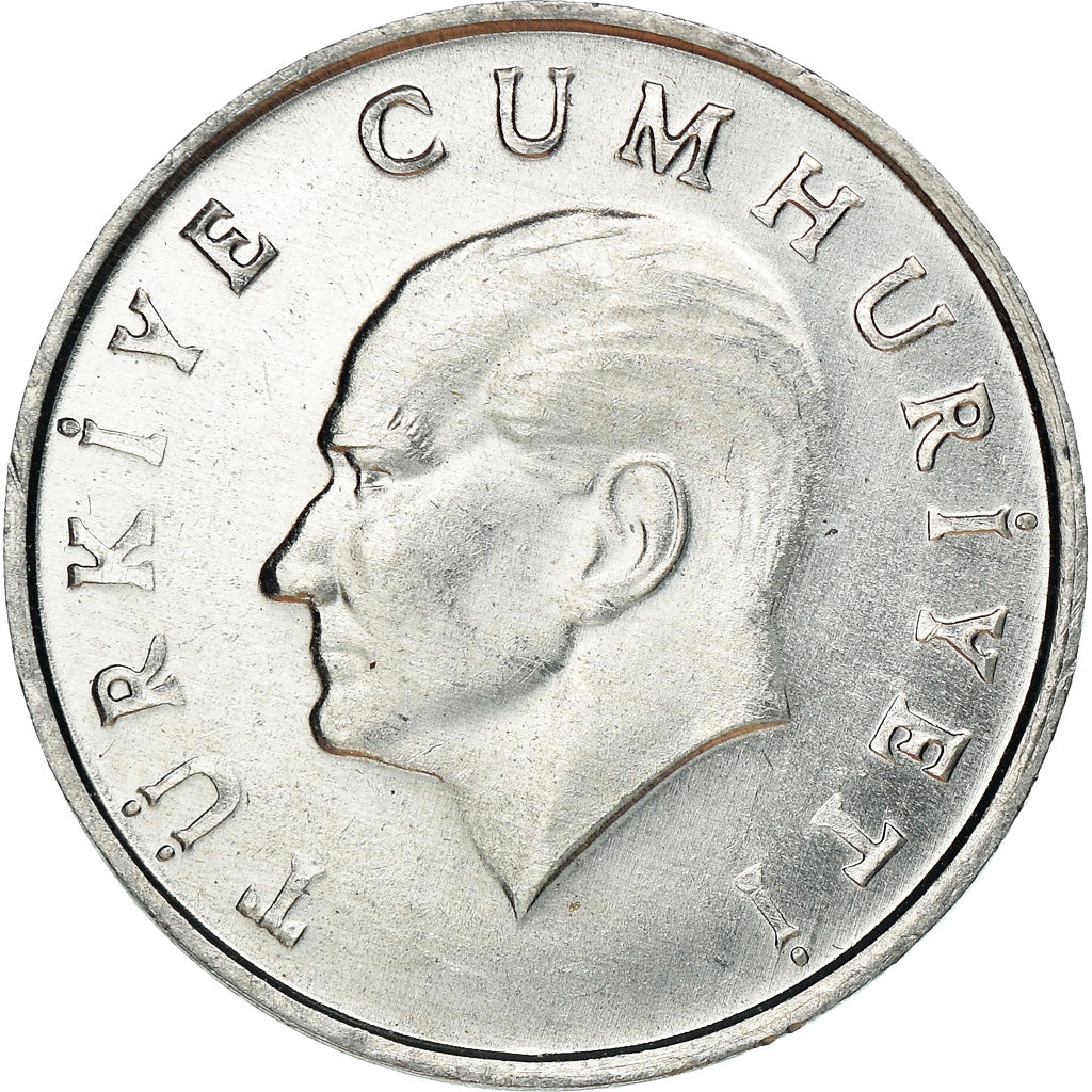 Coin, Turkey, 5 Lira, 1989, MS(64), Aluminum, KM:963