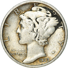 Coin, United States, Mercury Dime, Dime, 1939, U.S. Mint, San Francisco