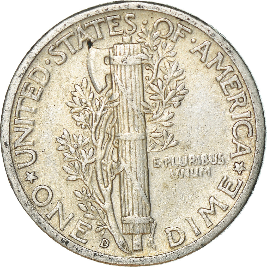 Moneta, Stati Uniti, Mercury Dime, Dime, 1941, U.S. Mint, Denver, BB+, Argento