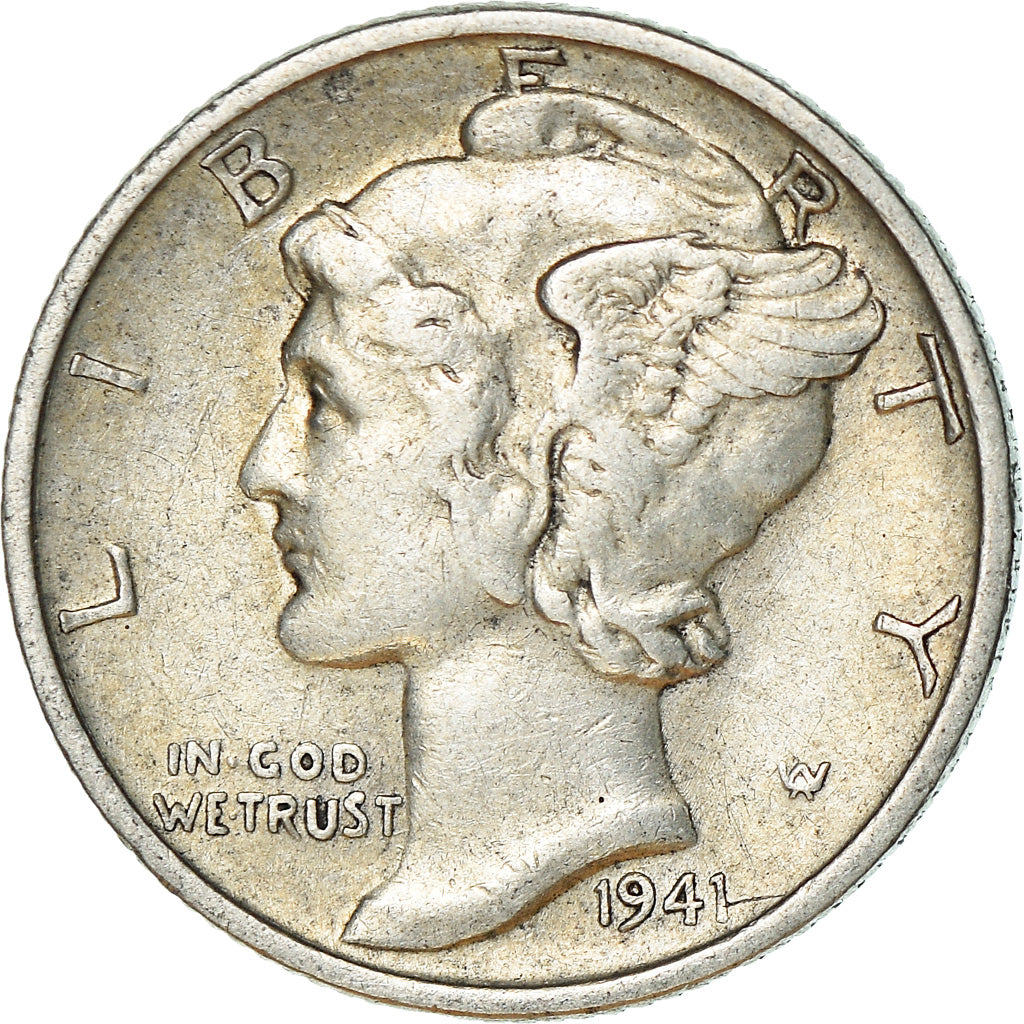 Moneta, Stati Uniti, Mercury Dime, Dime, 1941, U.S. Mint, Philadelphia, BB+