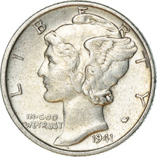 Coin, United States, Mercury Dime, Dime, 1941, U.S. Mint, Philadelphia