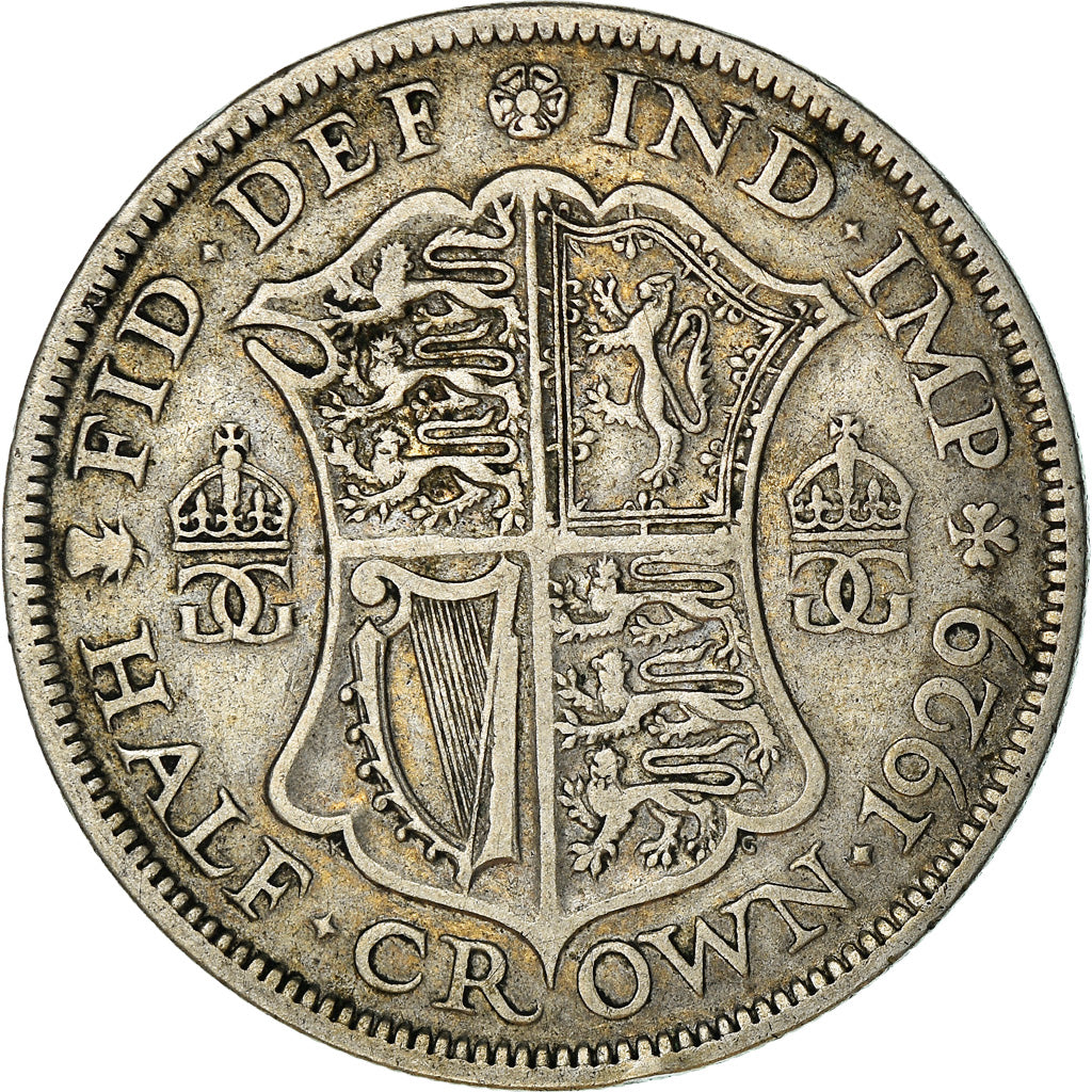 Coin, Great Britain, George V, 1/2 Crown, 1929, VF(20-25), Silver, KM:835