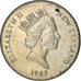 Moneta, Nowa Zelandia, Elizabeth II, 20 Cents, 1987, EF(40-45), Miedź-Nikiel