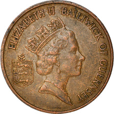 Moneta, Guernsey, Elizabeth II, Penny, 1986, Heaton, MB+, Bronzo, KM:40