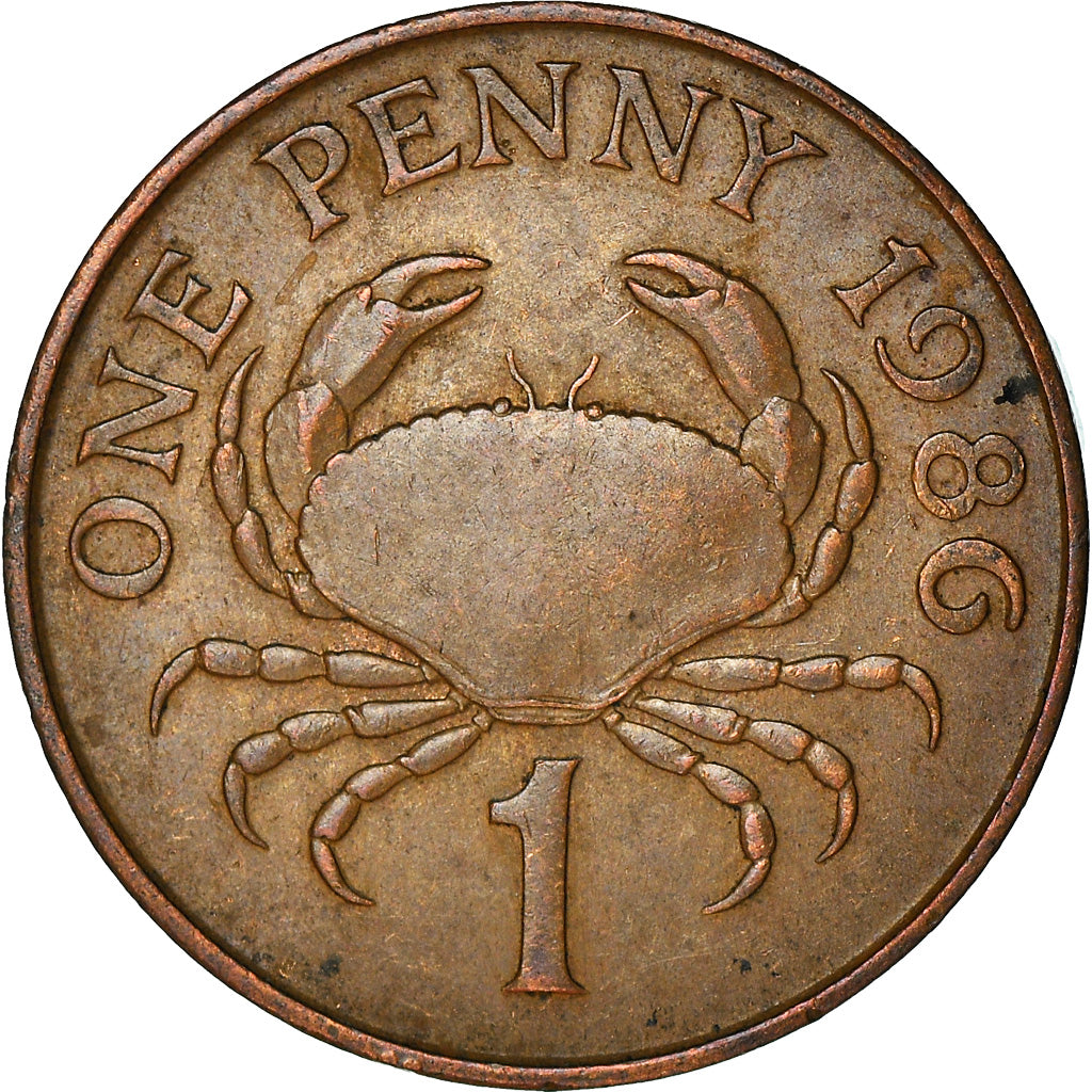 Moneta, Guernsey, Elizabeth II, Penny, 1986, Heaton, MB+, Bronzo, KM:40