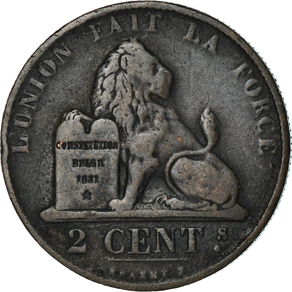 Coin, Belgium, Leopold I, 2 Centimes, 1864, VF(30-35), Copper, KM:4.2
